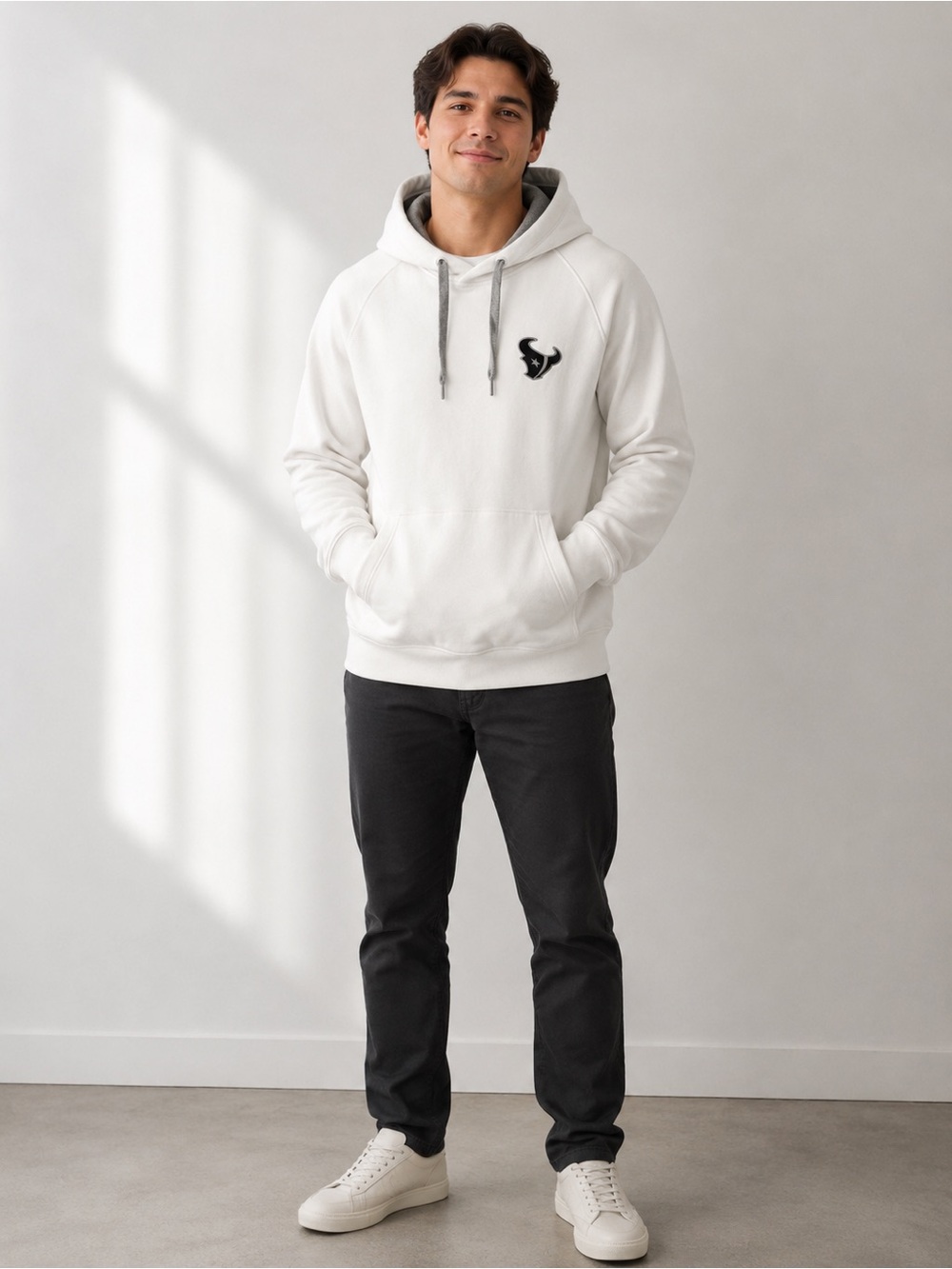 Antigua Houston Texans White Hoodie Men’s M NFL Football Pullover